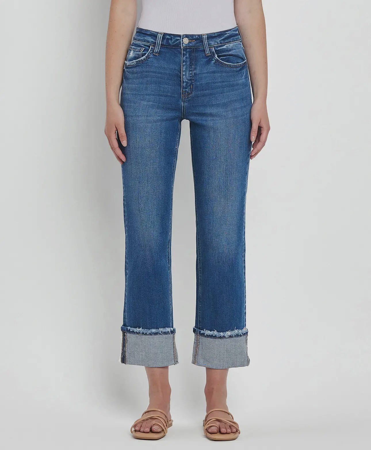Vervet by Flying Monkey high rise cuffed straight jeans