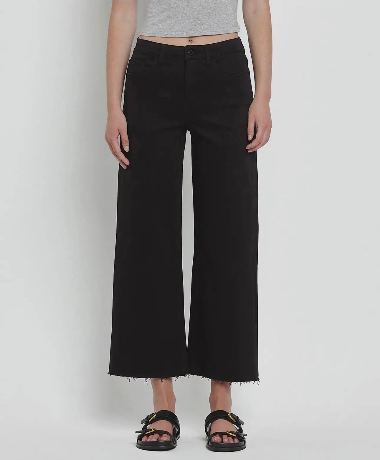 Vervet by Flying Monkey high rise black crop wide leg jeans