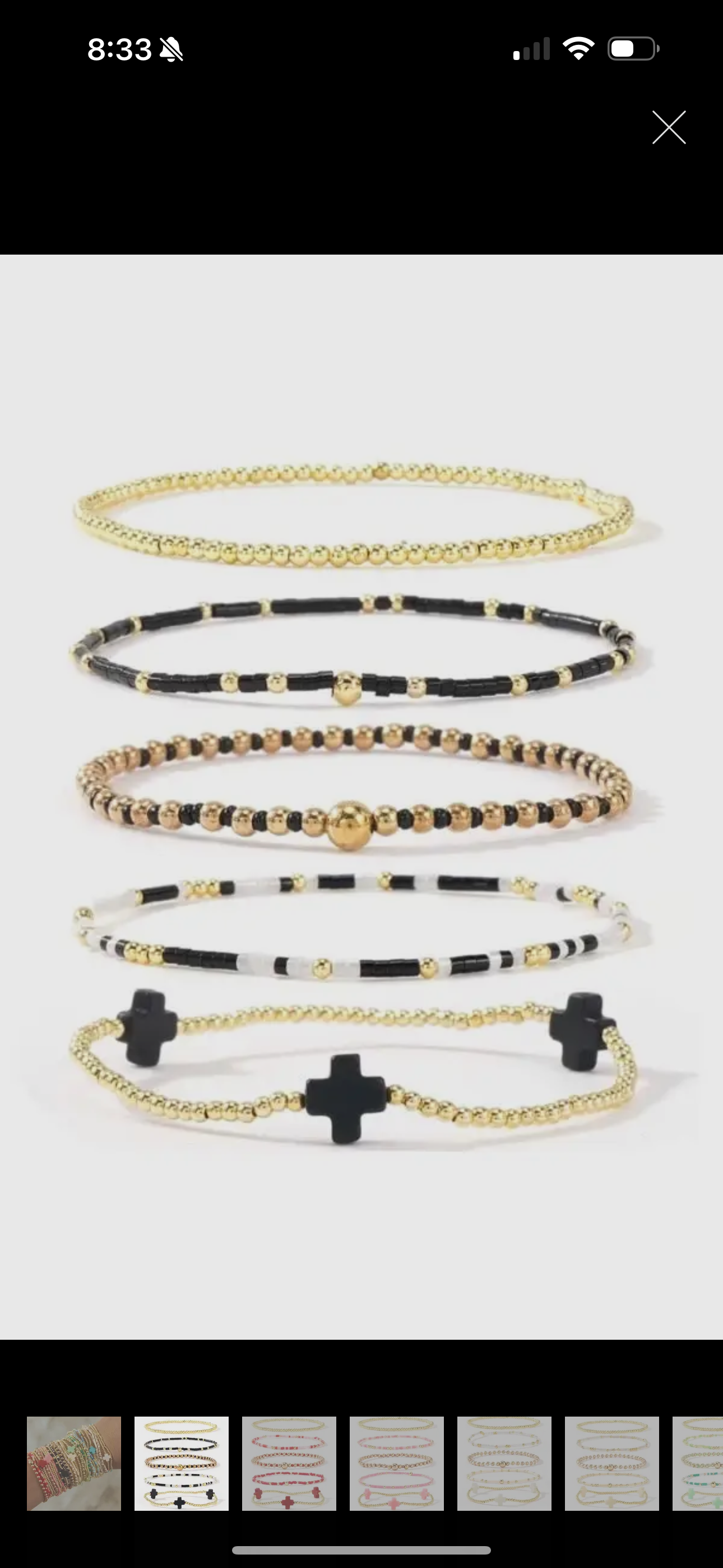 Black Beaded Bracelet Set
