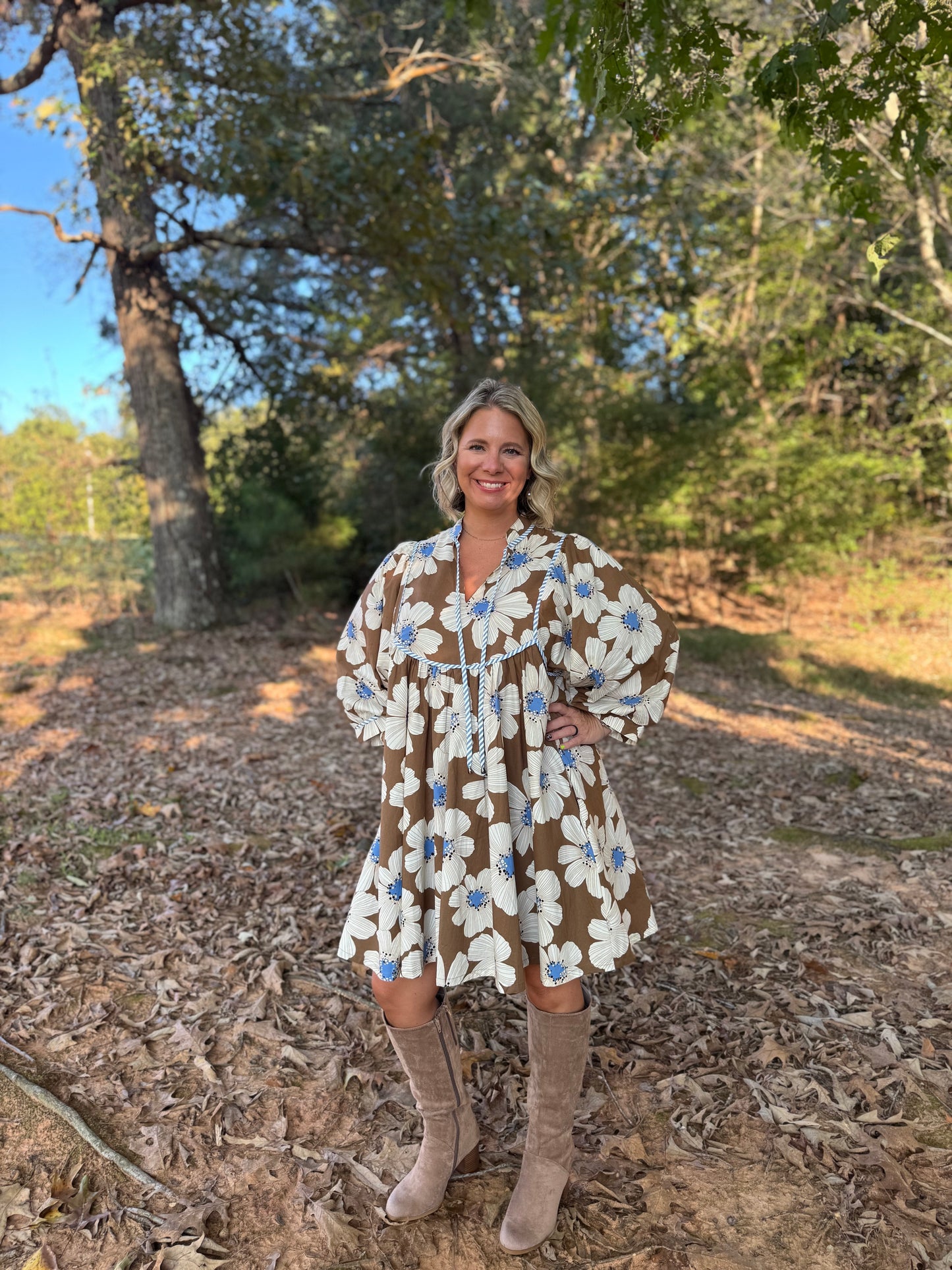 Floral Print 3/4 sleeve dress