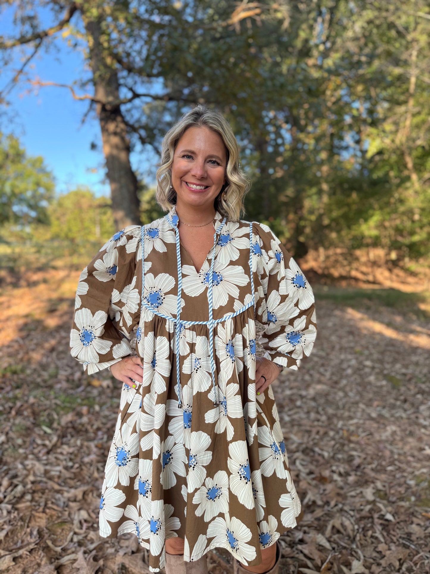 Floral Print 3/4 sleeve dress