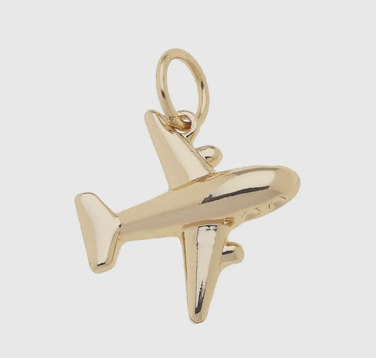 Jet setter charm in shiny gold