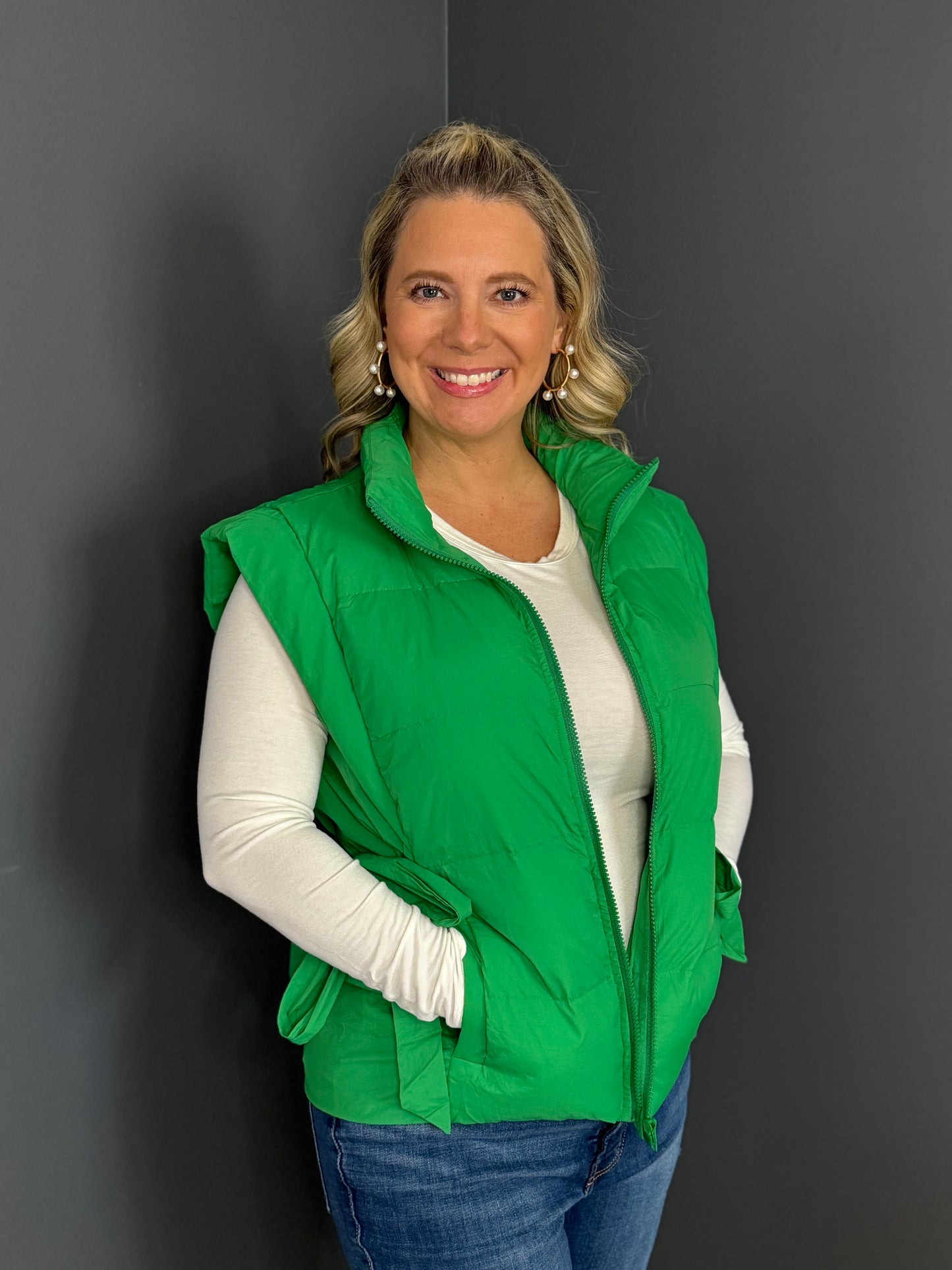 Zipper Front Puffer Vest