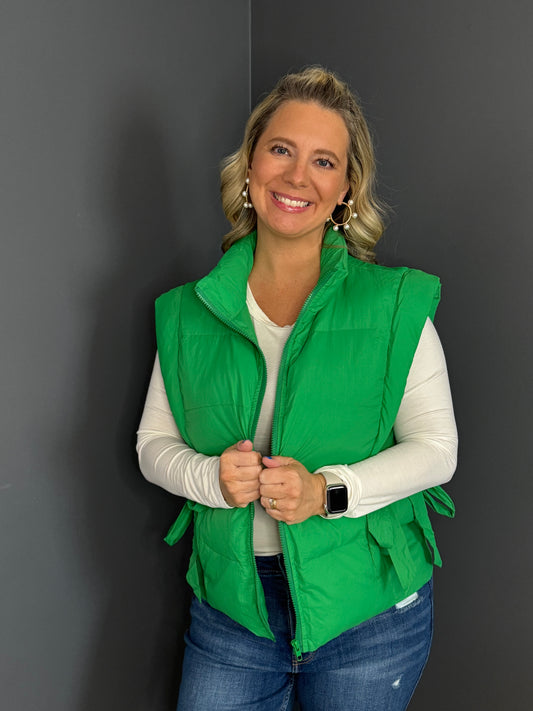 Zipper Front Puffer Vest