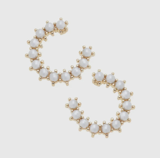 Pearl studded horseshoe earrings