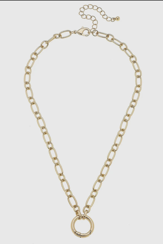 Charm Necklace Base in shiny gold