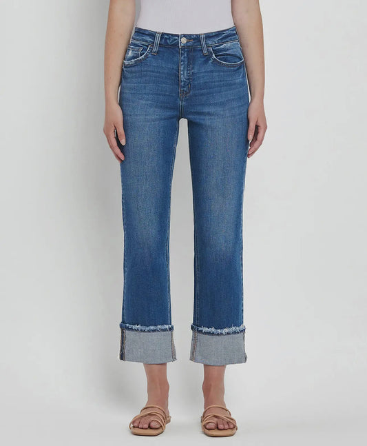 Vervet by Flying Monkey high rise cuffed straight jeans