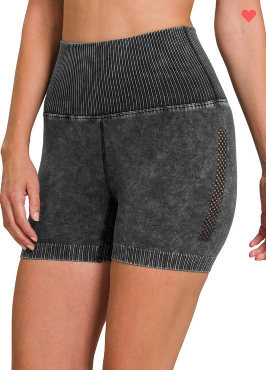 Zenana washed seamless shorts