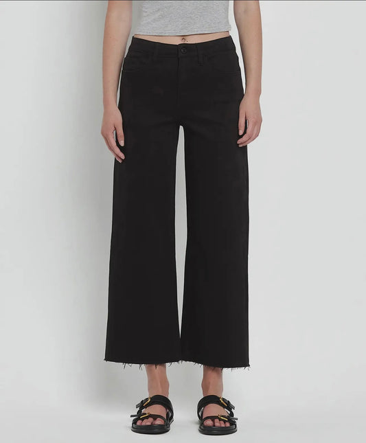 Vervet by Flying Monkey high rise black crop wide leg jeans
