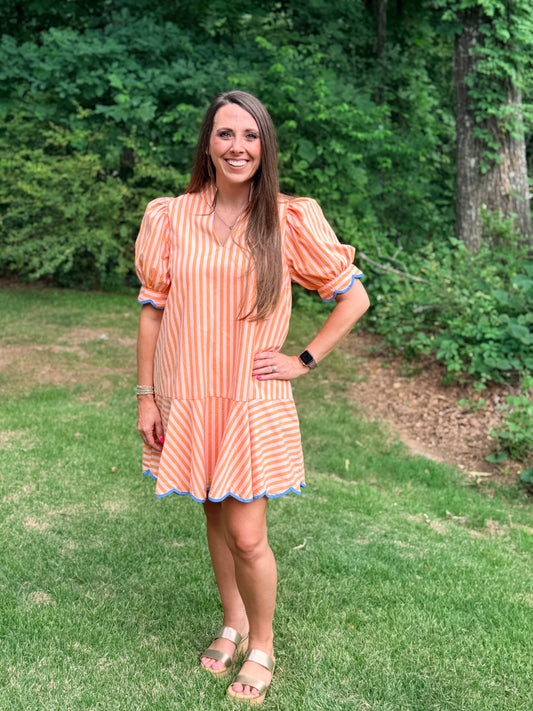 Entro Orange striped dress